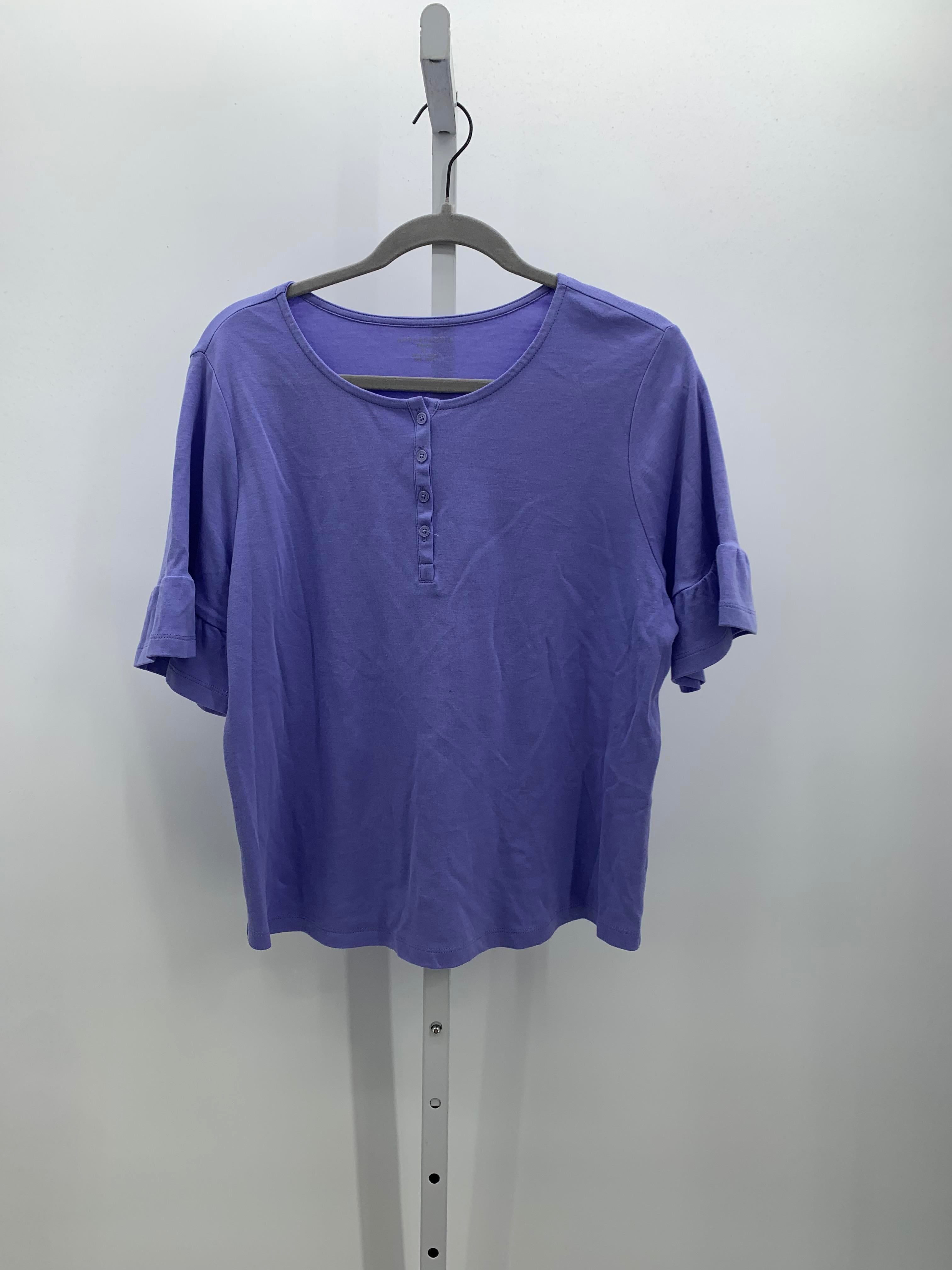 Appleseeds Size Large Petite Petite Short Sleeve Shirt
