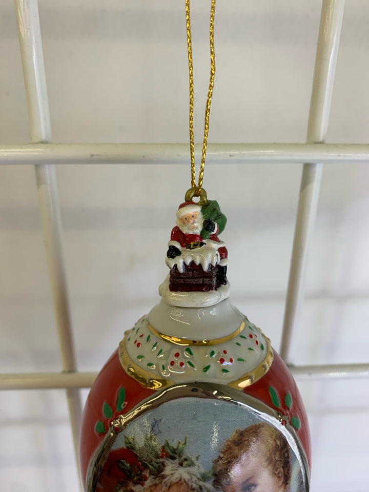 CERAMIC SPIRIT OF CHRISTMAS ORNAMENT.