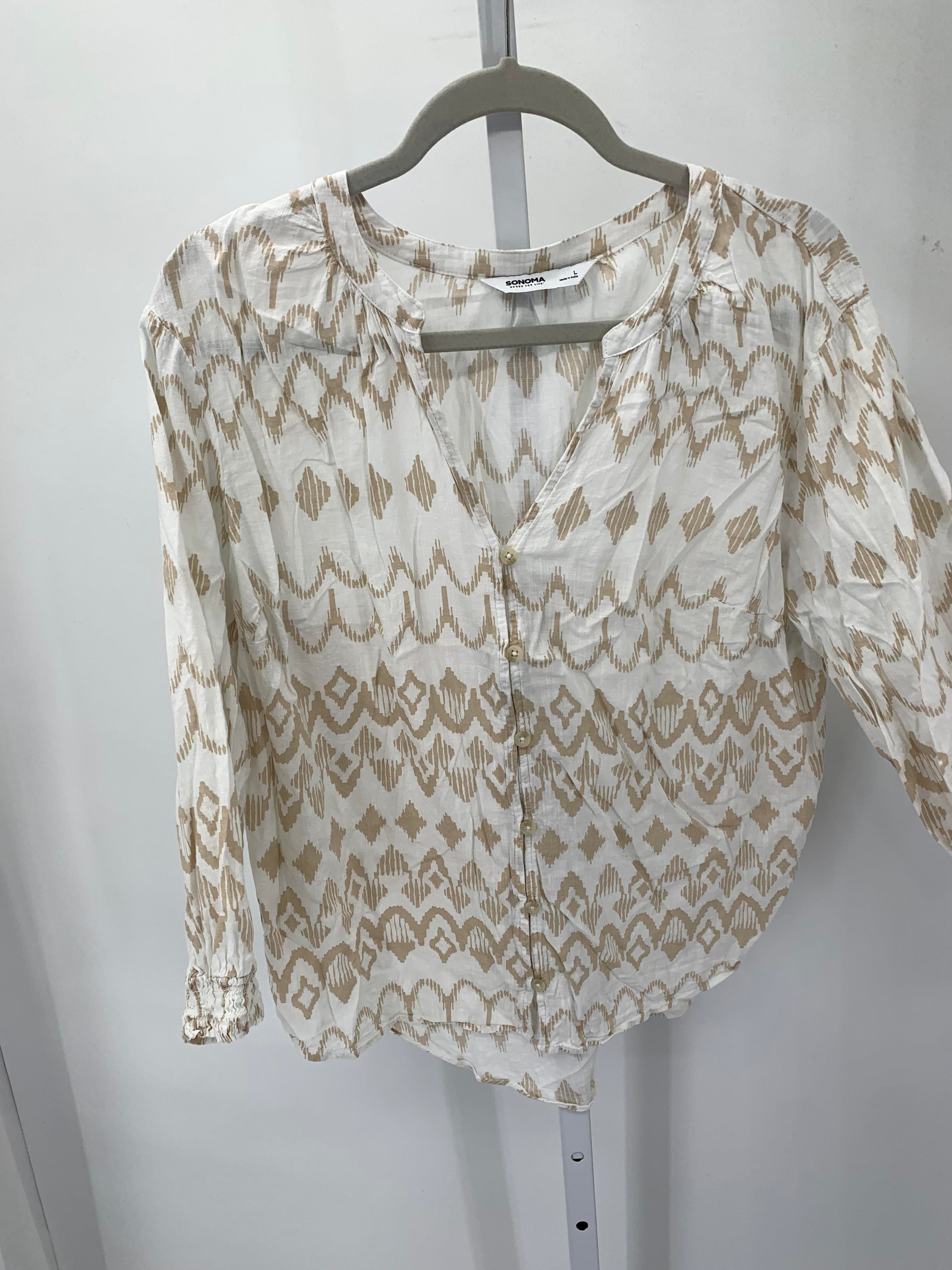 Sonoma Size Large Misses 3/4 Sleeve Shirt