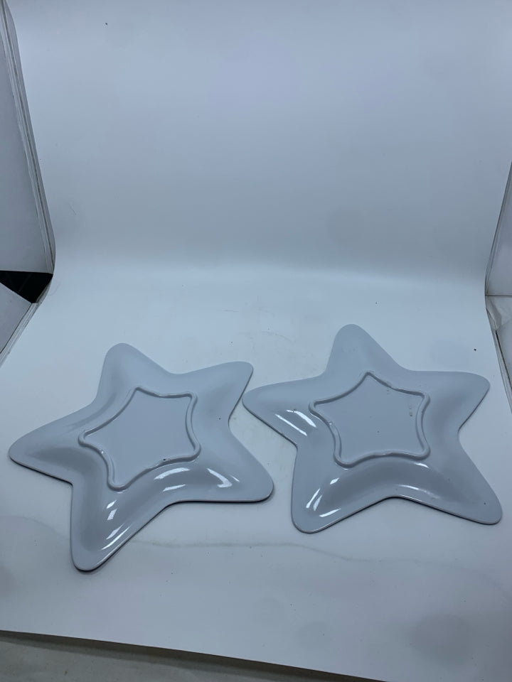 2 STAR SHAPED MELAMINE PLATES.