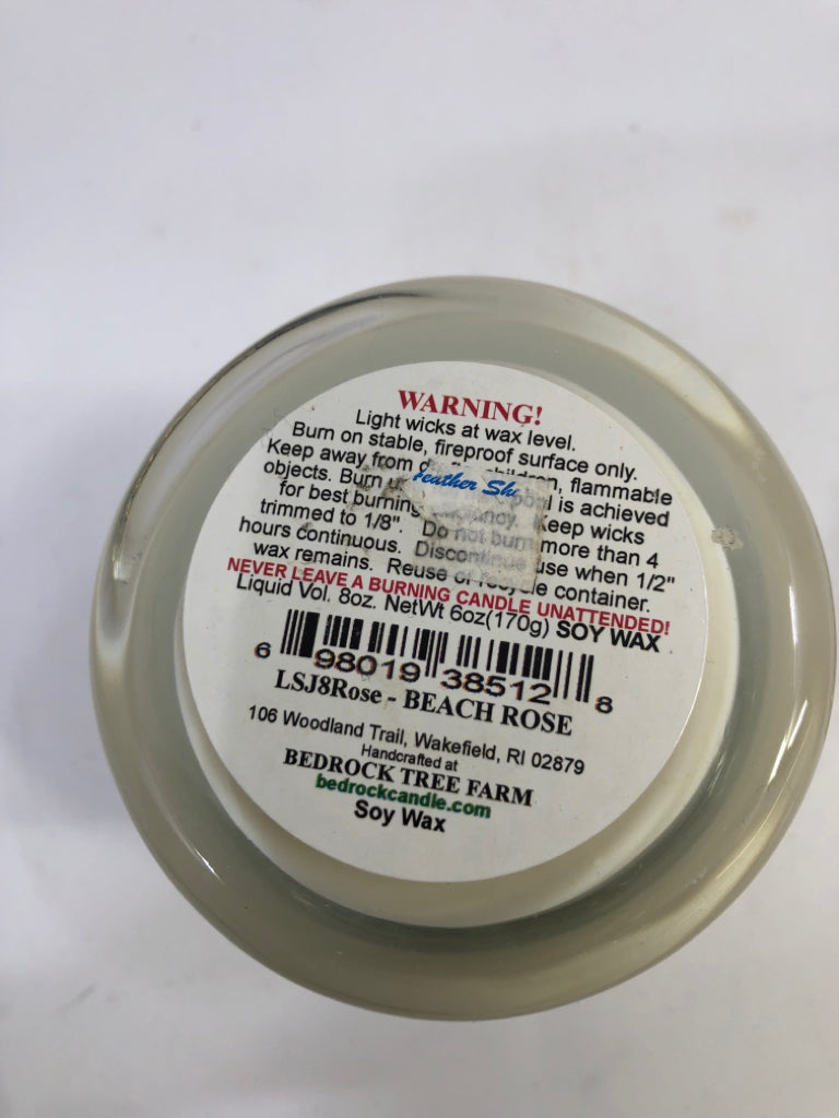 BEACH ROSE SOY CANDLE BEDROCK.