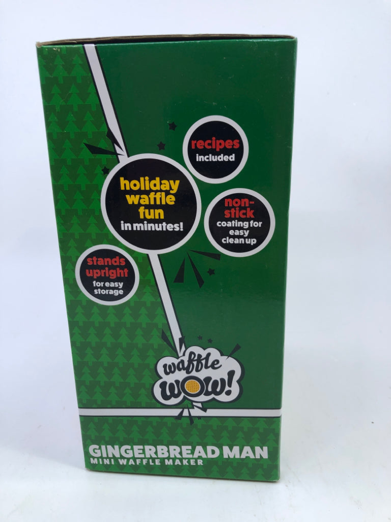 NIB GINGERBREADMAN WAFFLE MAKER.