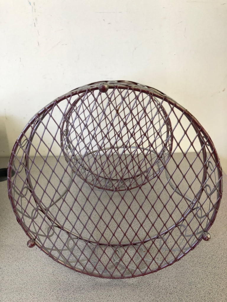 GREY WIRE 2 TIER SHELF ORGANIZER W/HANDLE.