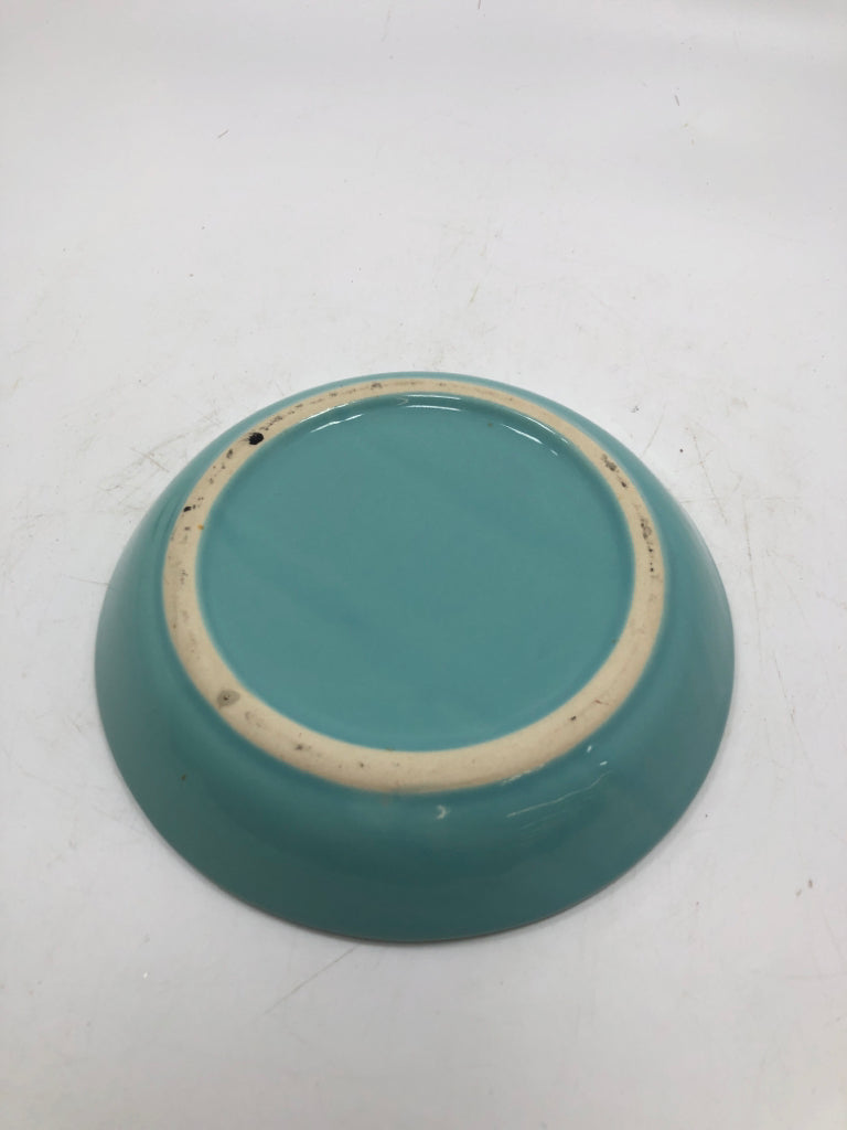 HUNGRY KITTY TEAL PET FOOD DISH.
