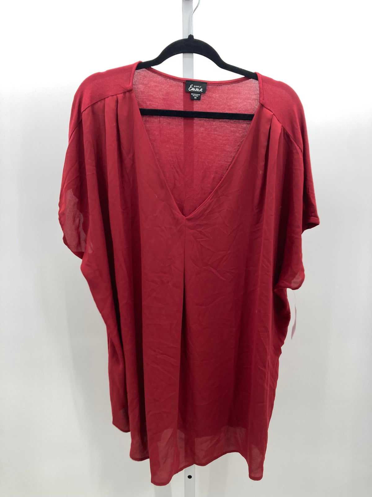 Simply Emma Size 3X Womens Short Sleeve Shirt