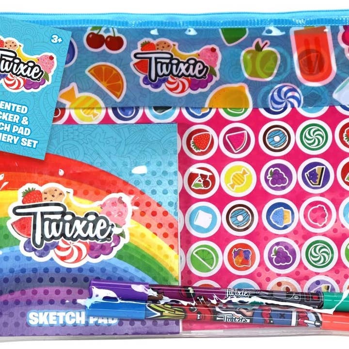 Twixie - Zippered Pencil Case with Scented Gel Pens, Scented