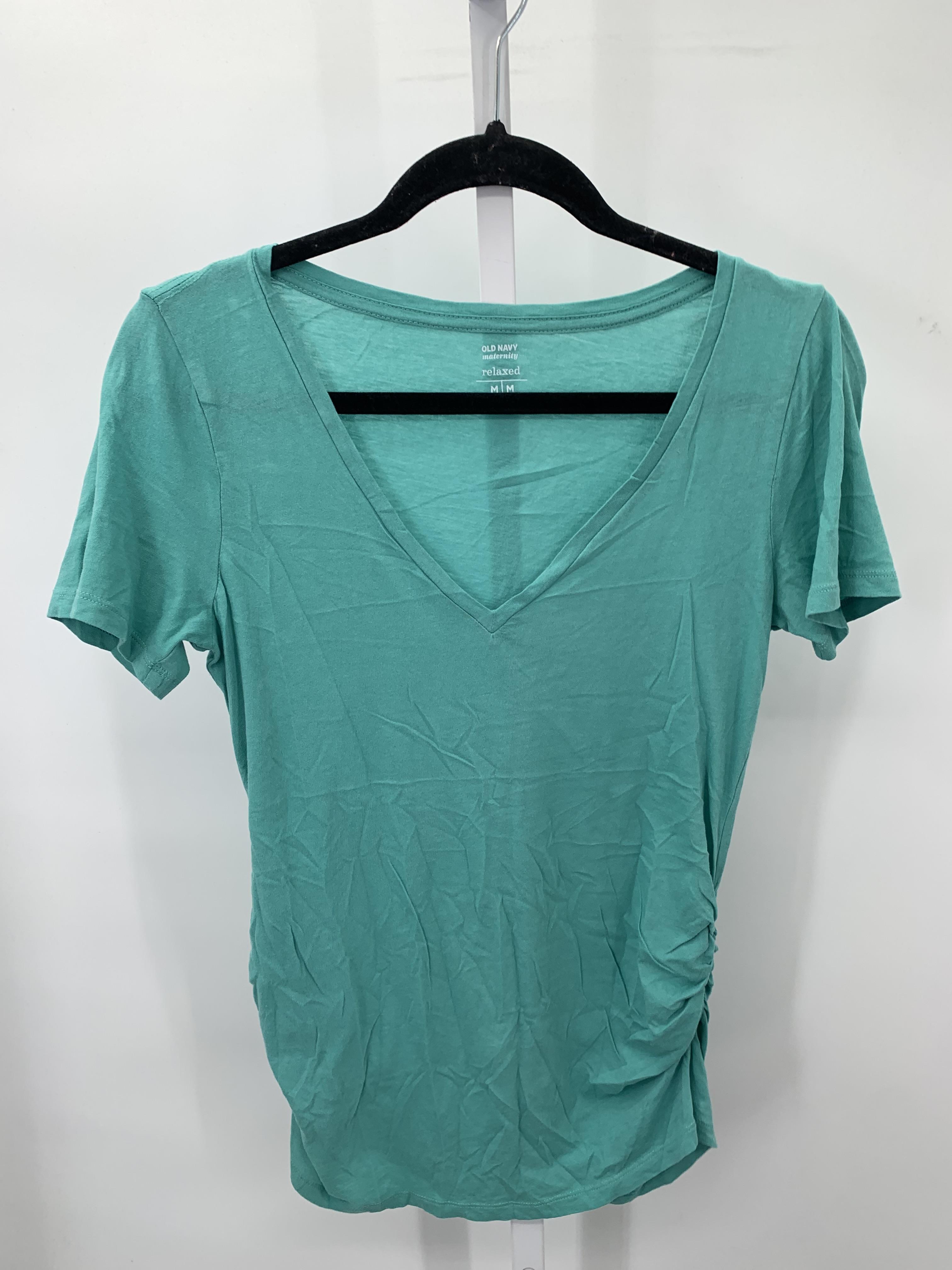 Old Navy Aqua Size Medium Maternity Short Sleeve Shirt
