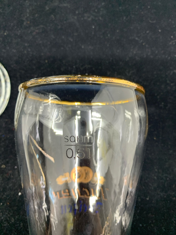 2 TUCHER GERMAN PINT BEER GLASSES.