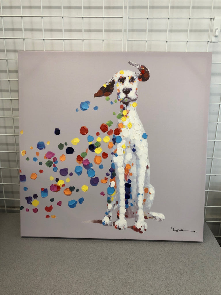 POP-ART WHITE DOG CANVAS.