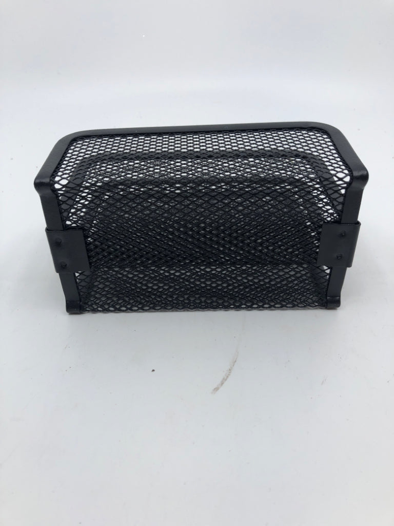 BLACK METAL MESH DESK PAPER ORGANIZER.