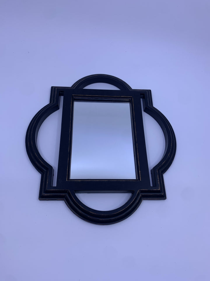 BLACK SCROLL FRAME MIRROR.