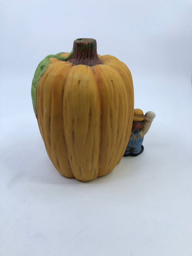 CERAMIC JACK O LANTERN TEALIGHT HOLDER/COVER.