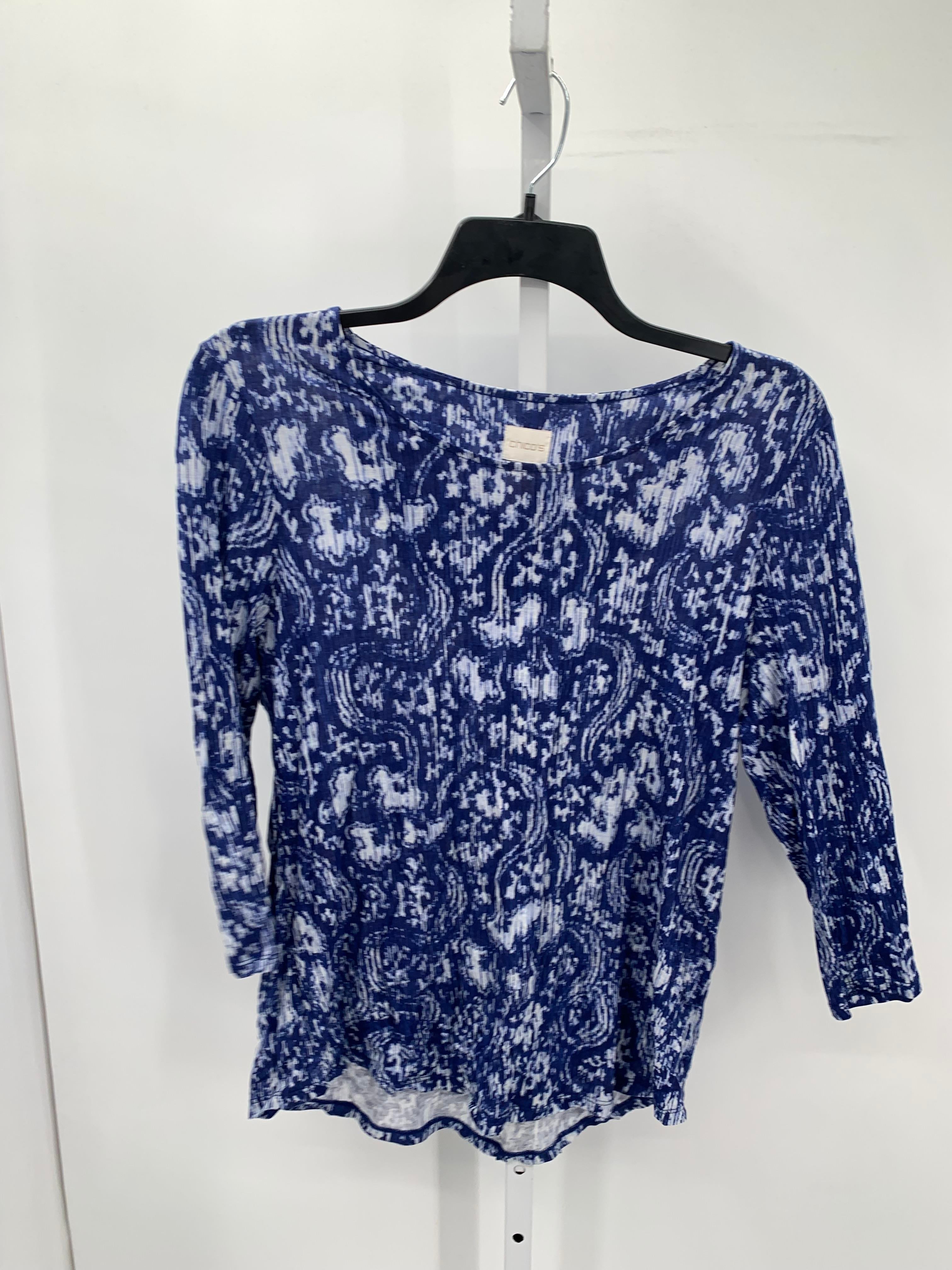 Chico's Size Medium Misses 3/4 Sleeve Shirt