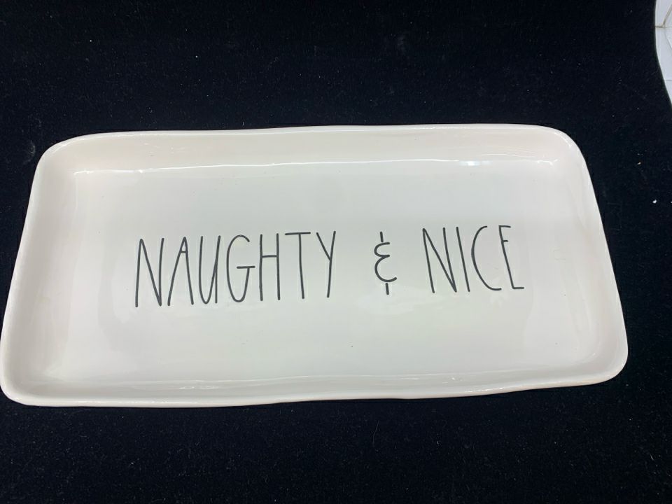NAUGHTY & NICE SERVING DISH-RAE DUNN.