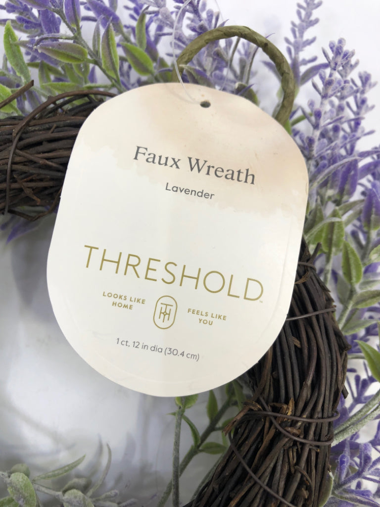 FAUX LAVENDER MINI WREATH.