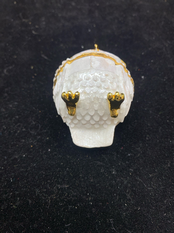 JEWELED OWL TRINKET BOX.