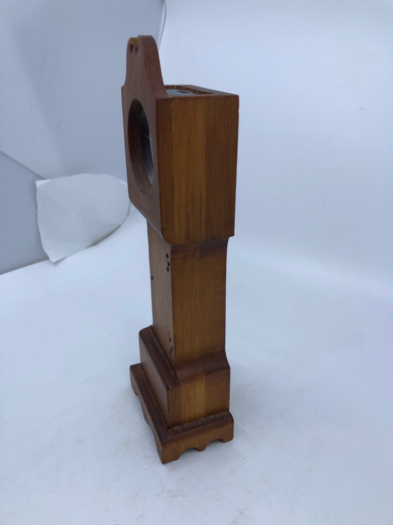 WOOD DESK CLOCK- MINIATURE GRANDFATHERS CLOCK.