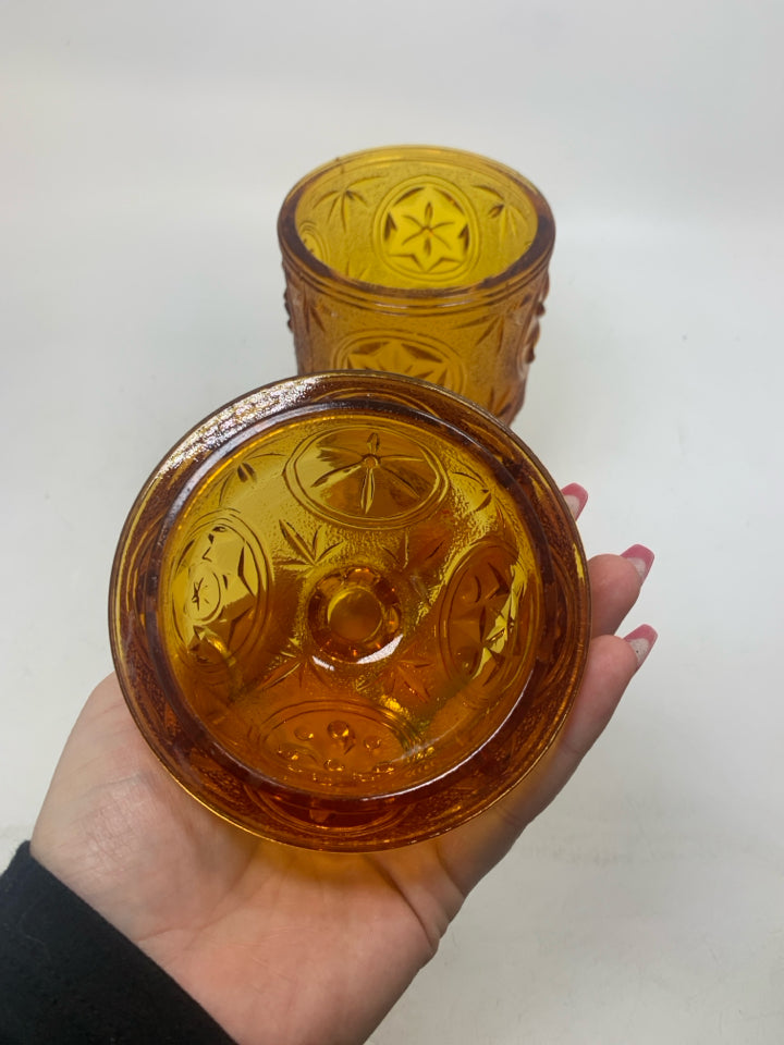 VTG FOOTED STAR PATTERN OVAL COVERED CANDY DISH.