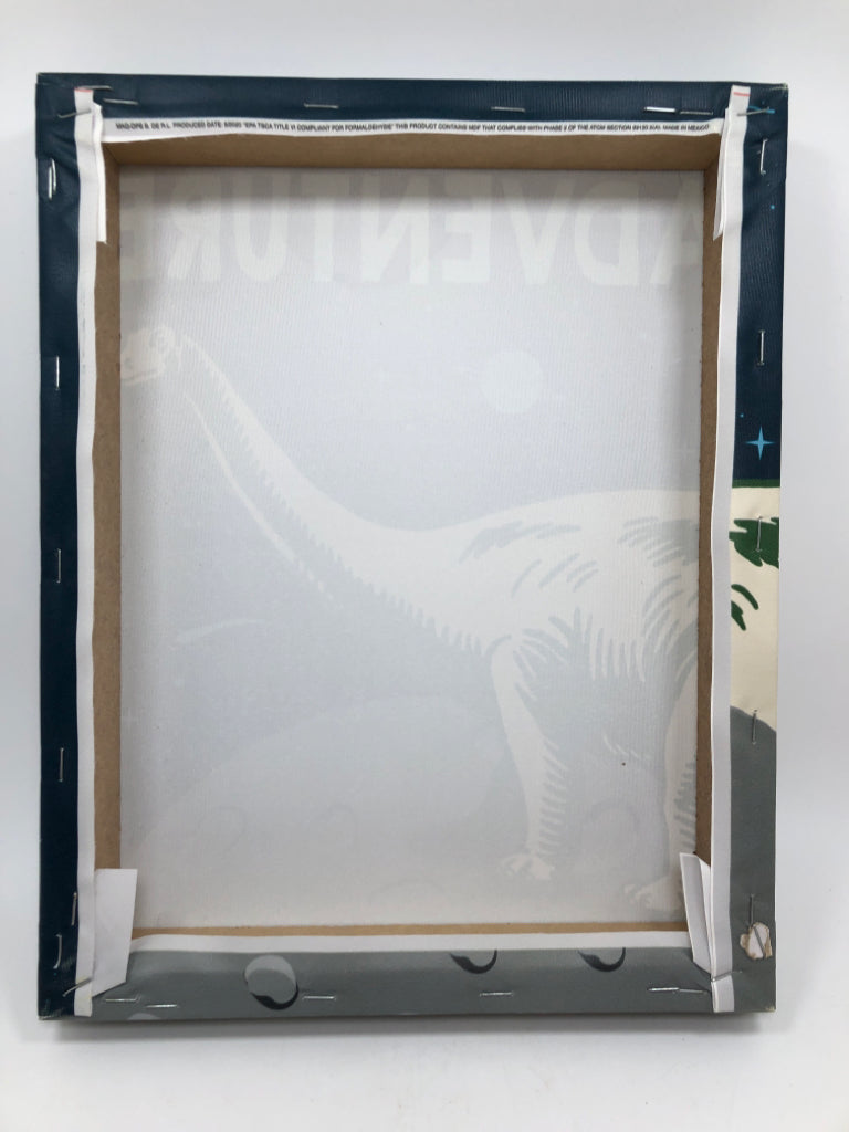 "ADVENTURE" DINO IN SPACE CANVAS.