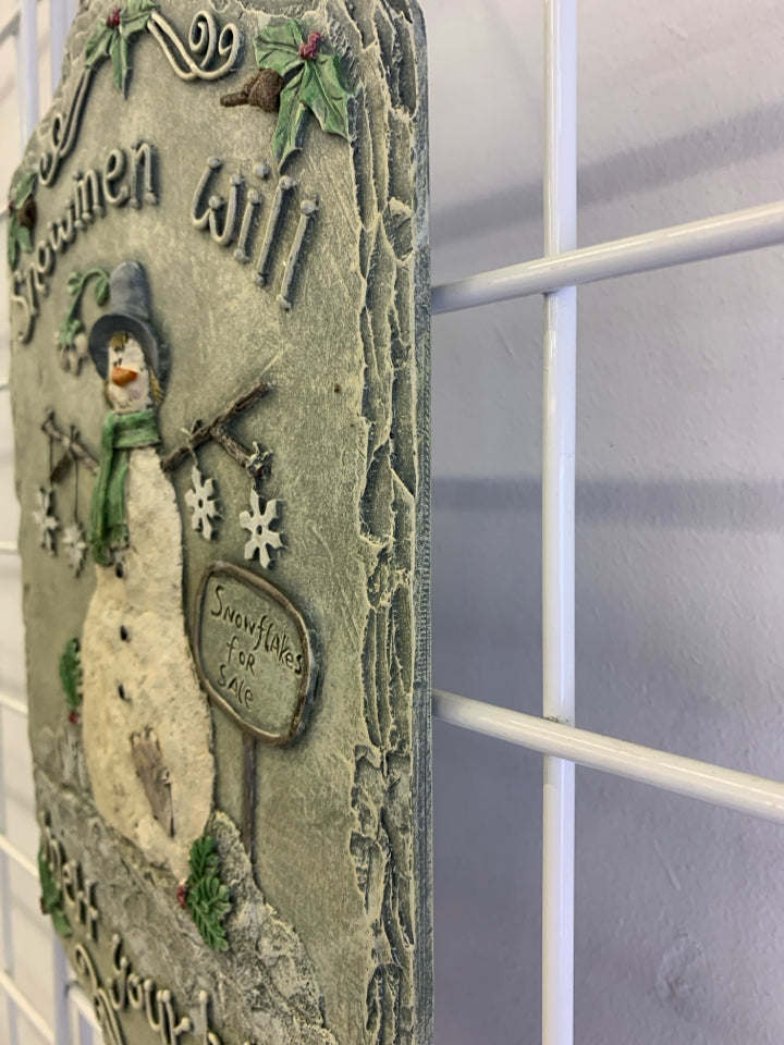 SNOWMEN WILL- RESIN WALL HANGING.