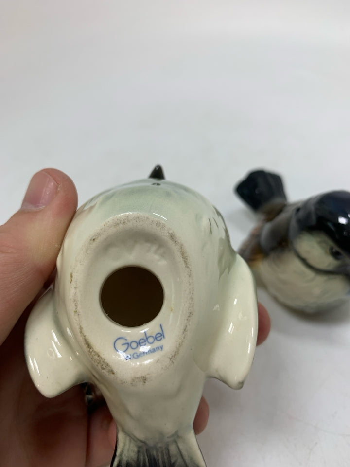 2 VTG GOEBEL PORCELAIN SPARROW CHICKADEES.