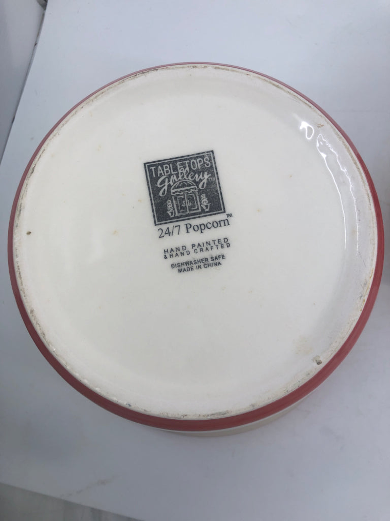 4 PC CERAMIC POPCORN BOWL SET.