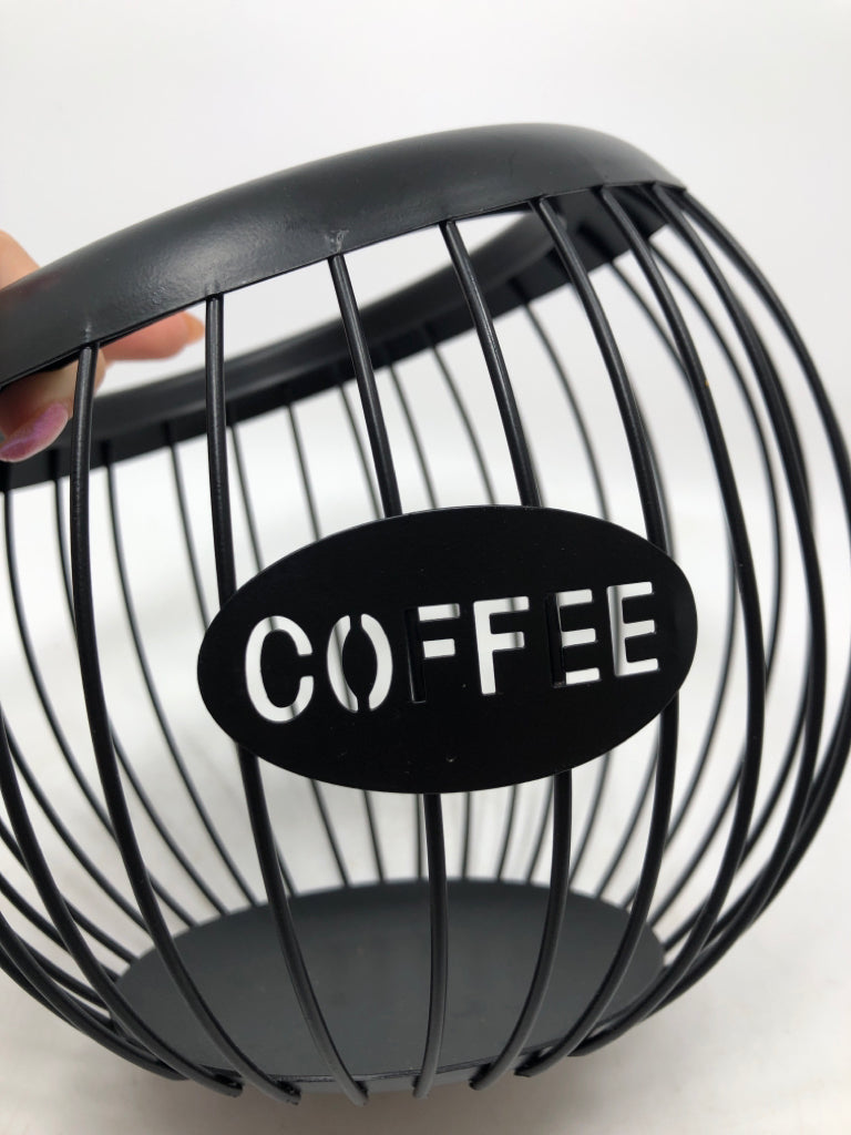 COFFEE POD BLACK METAL BASKET.