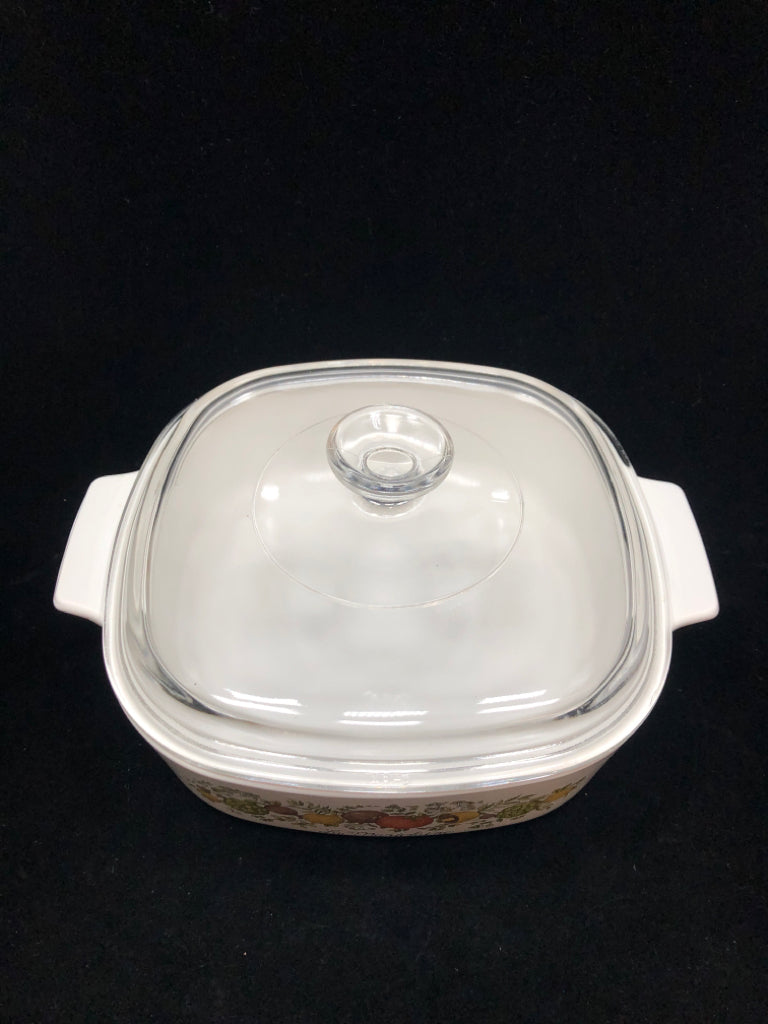 CORNINGWARE SPICE OF LIFE CASSEROLE DISH W/LID.
