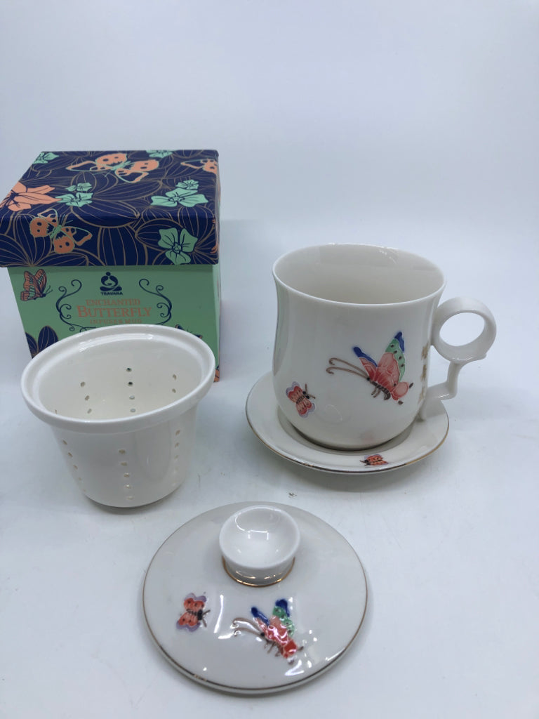 NIB TEAVANA ENCHANTED BUTTERFLY INFUSER MUG.