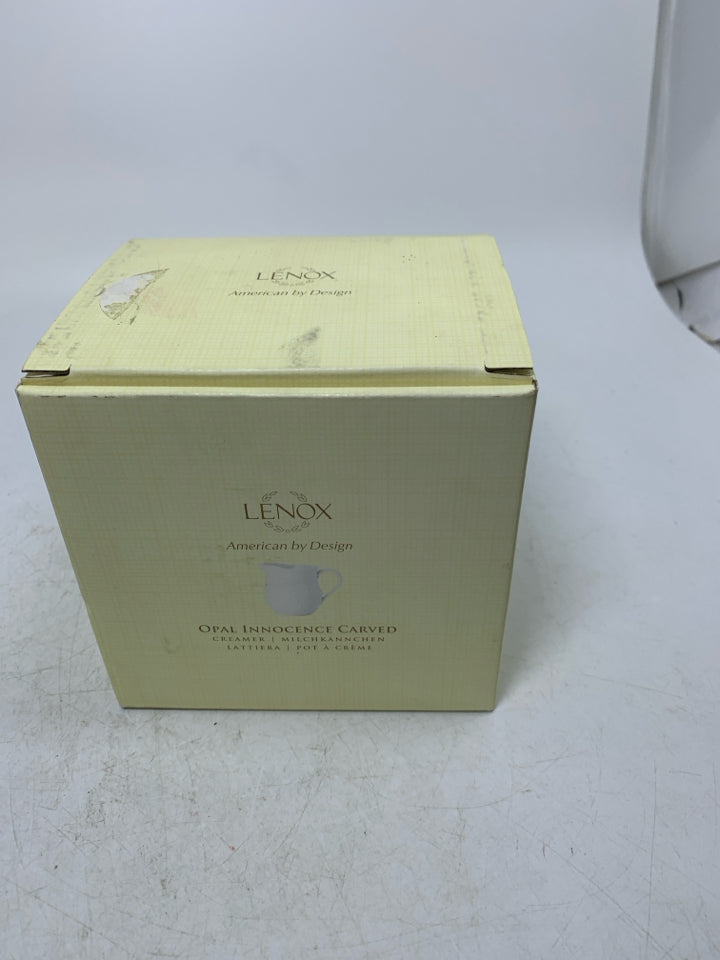 NIB LENOX OPAL INNOCENCE CARVED CREAMER.