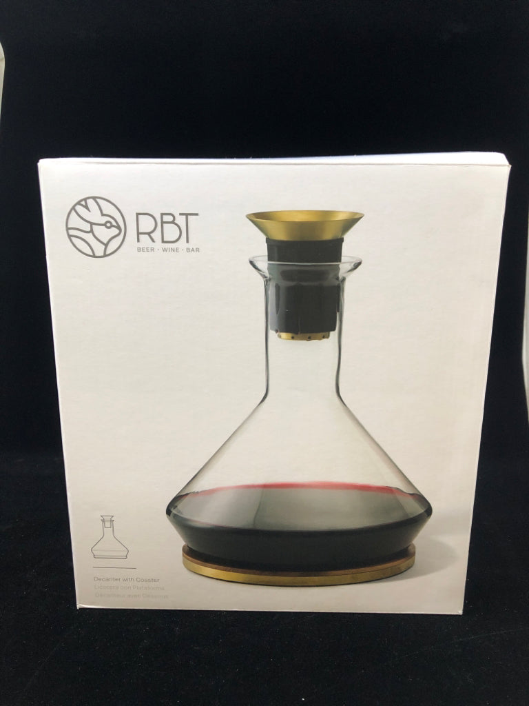 NIB RBT DECANTER W/COASTER.