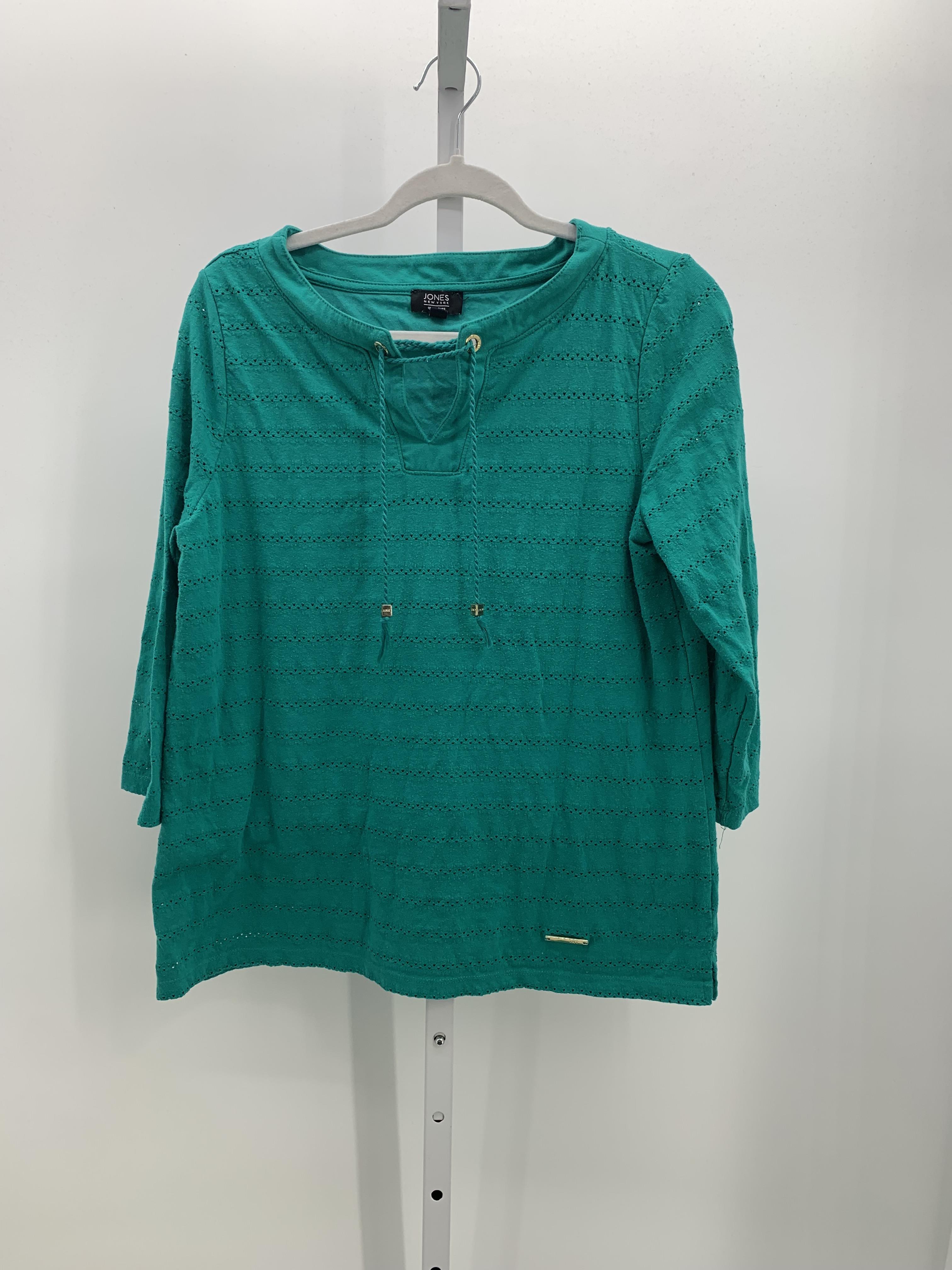 Jones New York Size Large Misses 3/4 Sleeve Shirt