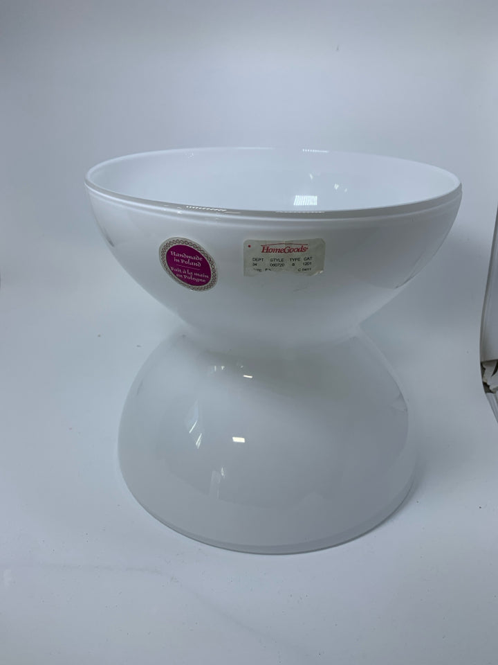 LARGE FROSTED GLASS VASE.