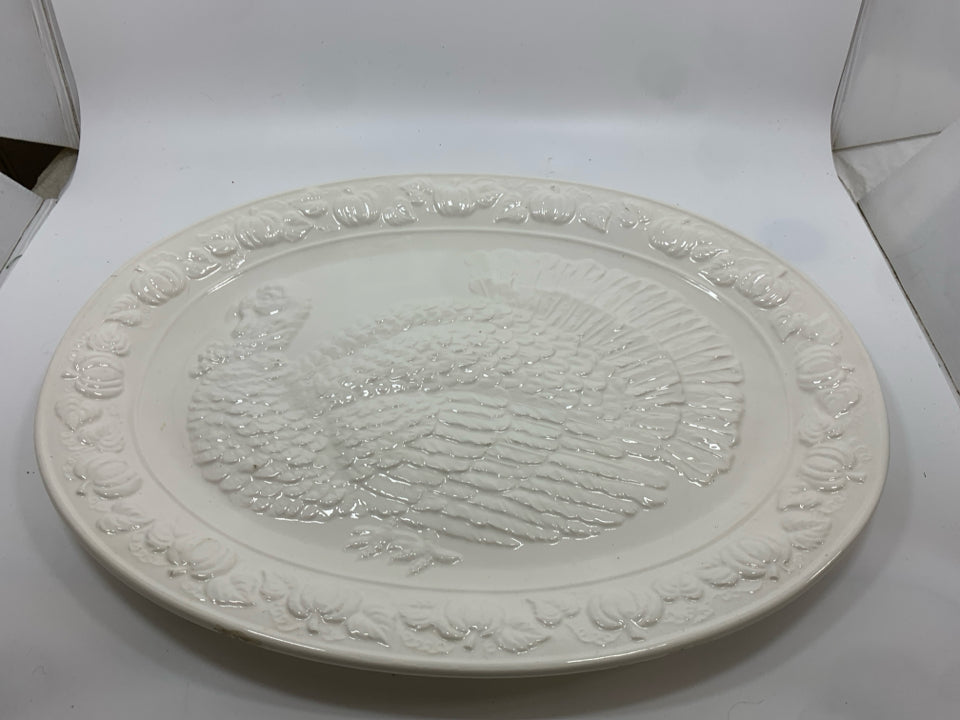 EMBOSSED TURKEY PLATTER - OVER & BACK.