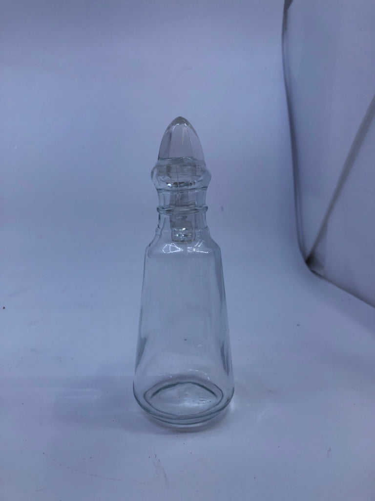 SMALL GLASS BOTTLE W STOPPER.
