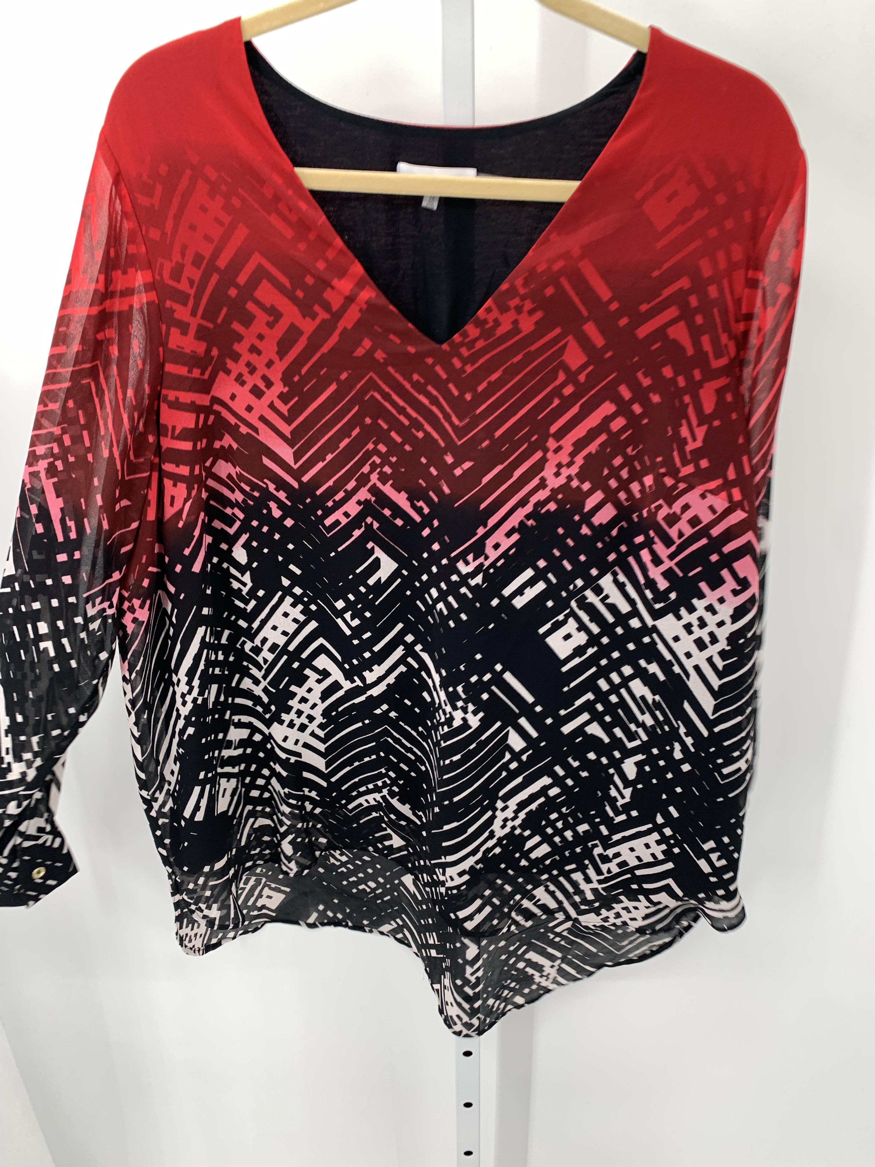 Calvin Klein Size 0X Womens Long Sleeve Shirt