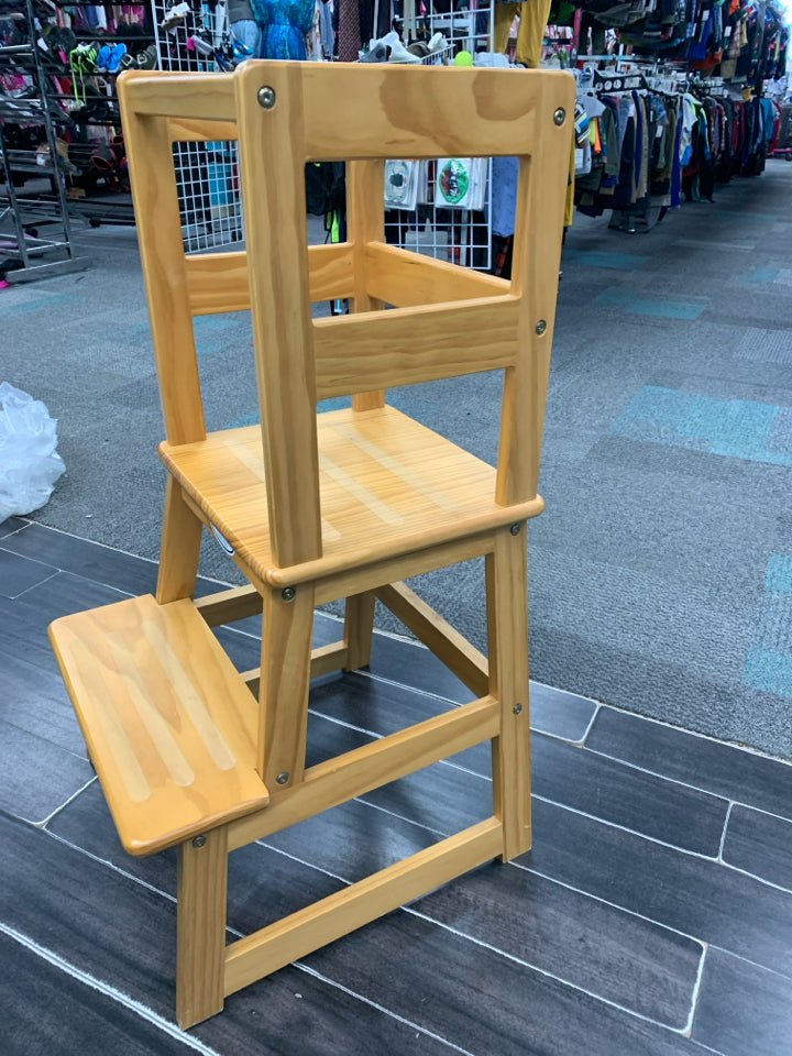 Kitchen Step Stool for Kids and Toddlers with Safety Rail Children Standing Towe