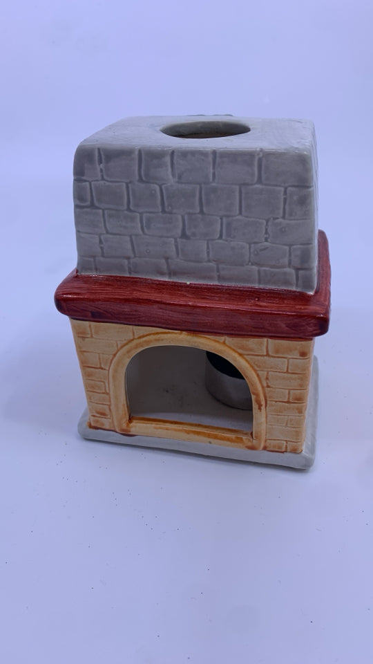 CERAMIC FIREPLACE TEA LIGHT CANDLE HOLDER.