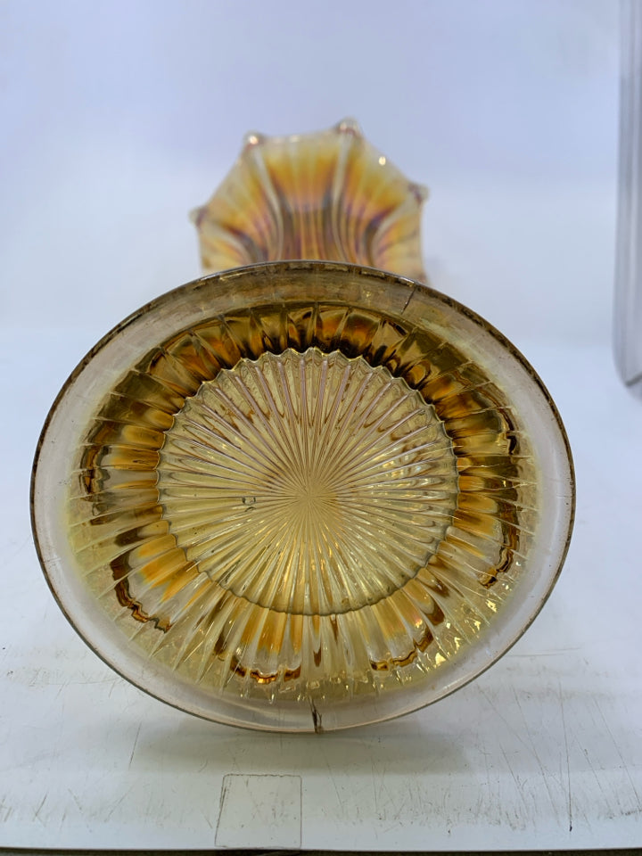 VTG MARIGOLD GLASS W/ FLARED TOP.