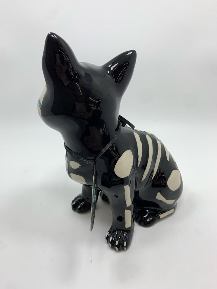 DAY OF THE DEAD CERAMIC CAT FIGURINE.