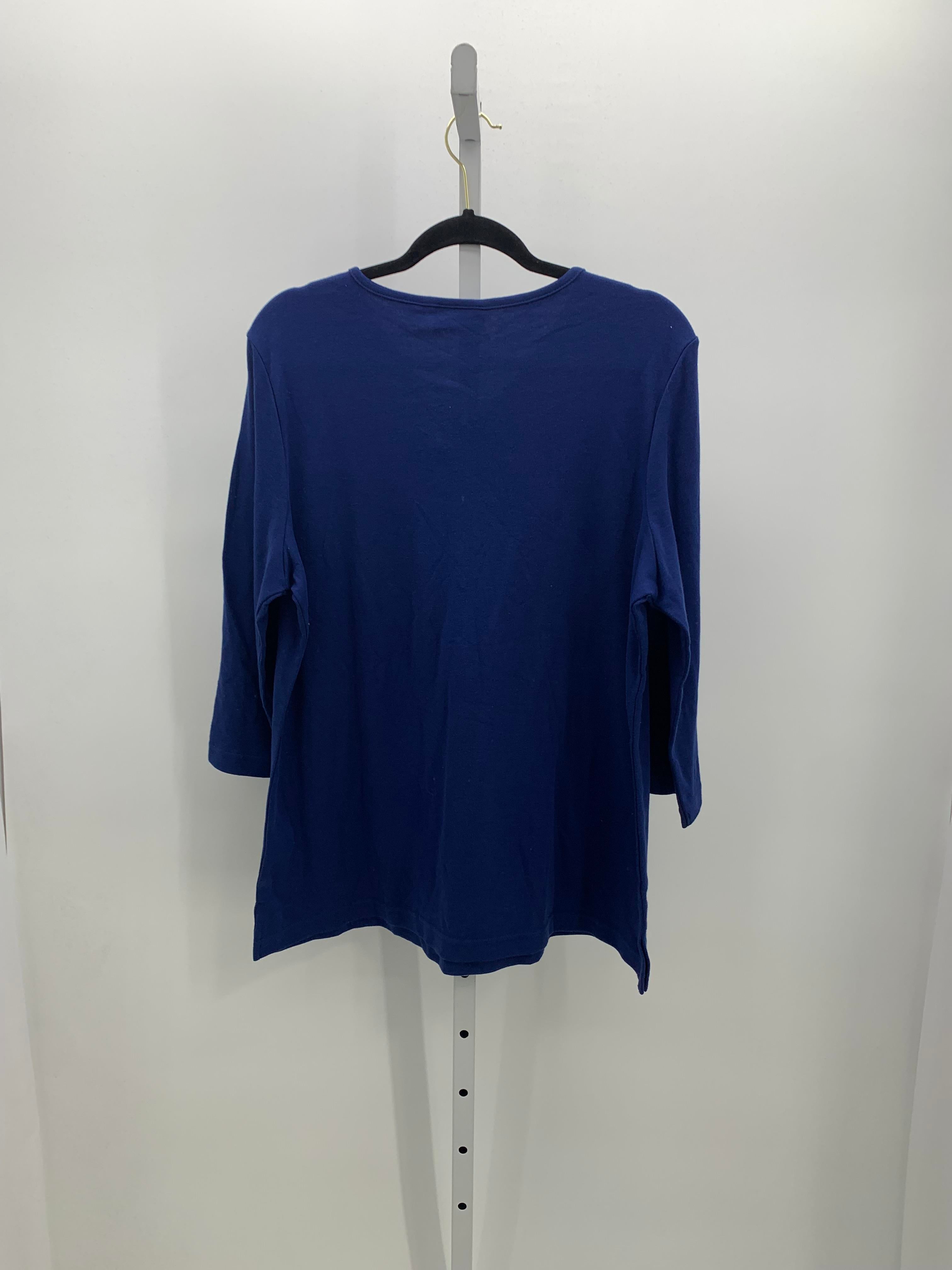 Quacker Factory Size Large Misses 3/4 Sleeve Shirt