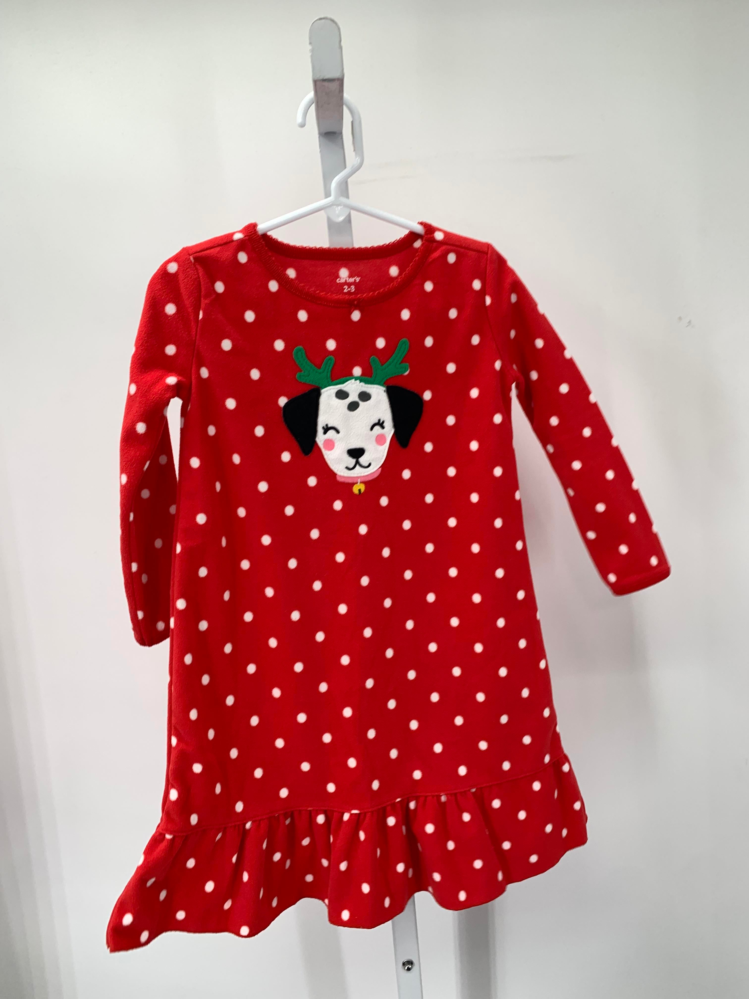 FLEECE NIGHTGOWN DOG POLKA DOTS
