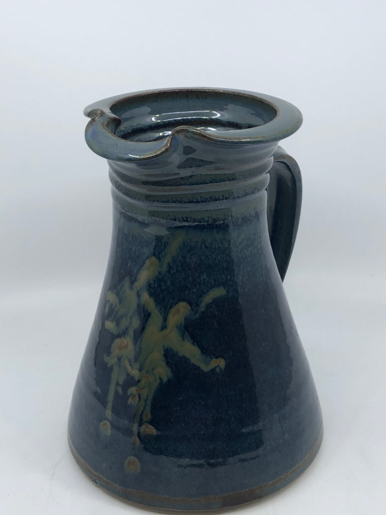 BLUE POTTERY PITCHER- IRELAND- LOUIS MULCAHY.