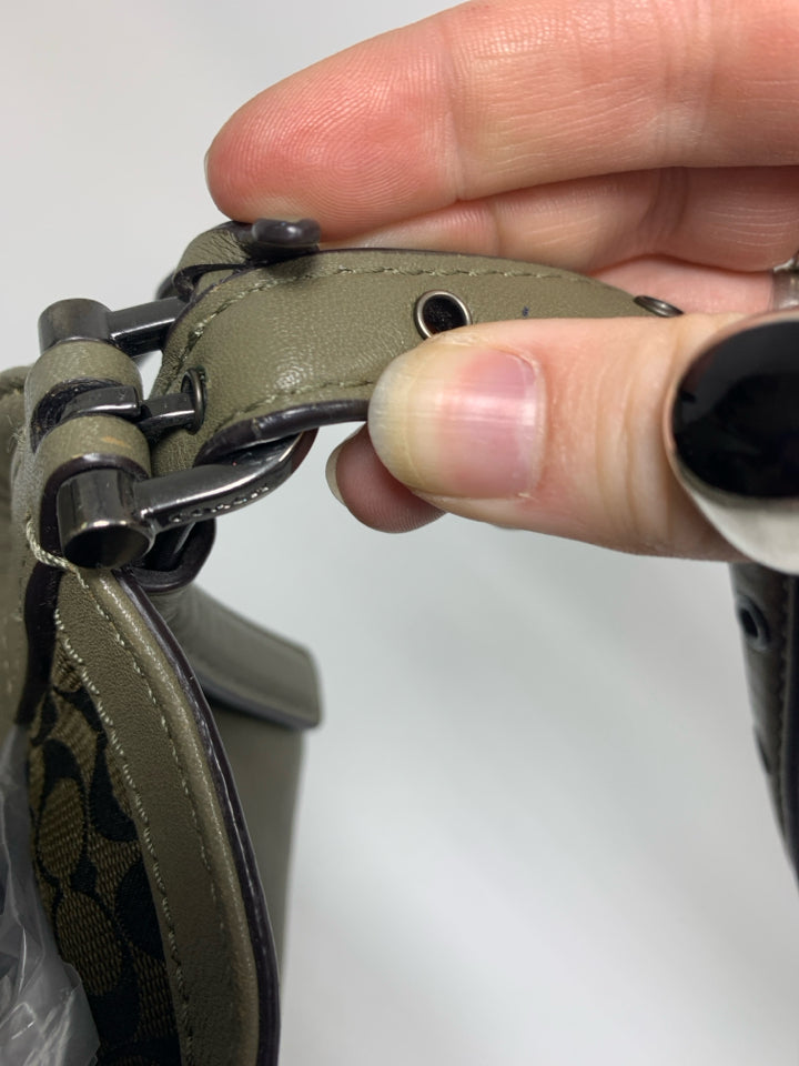 Coach F32325 Edie Shoulder Bag Olive Grey *Signs Of Wear Exterior Bottoms/Hardwa