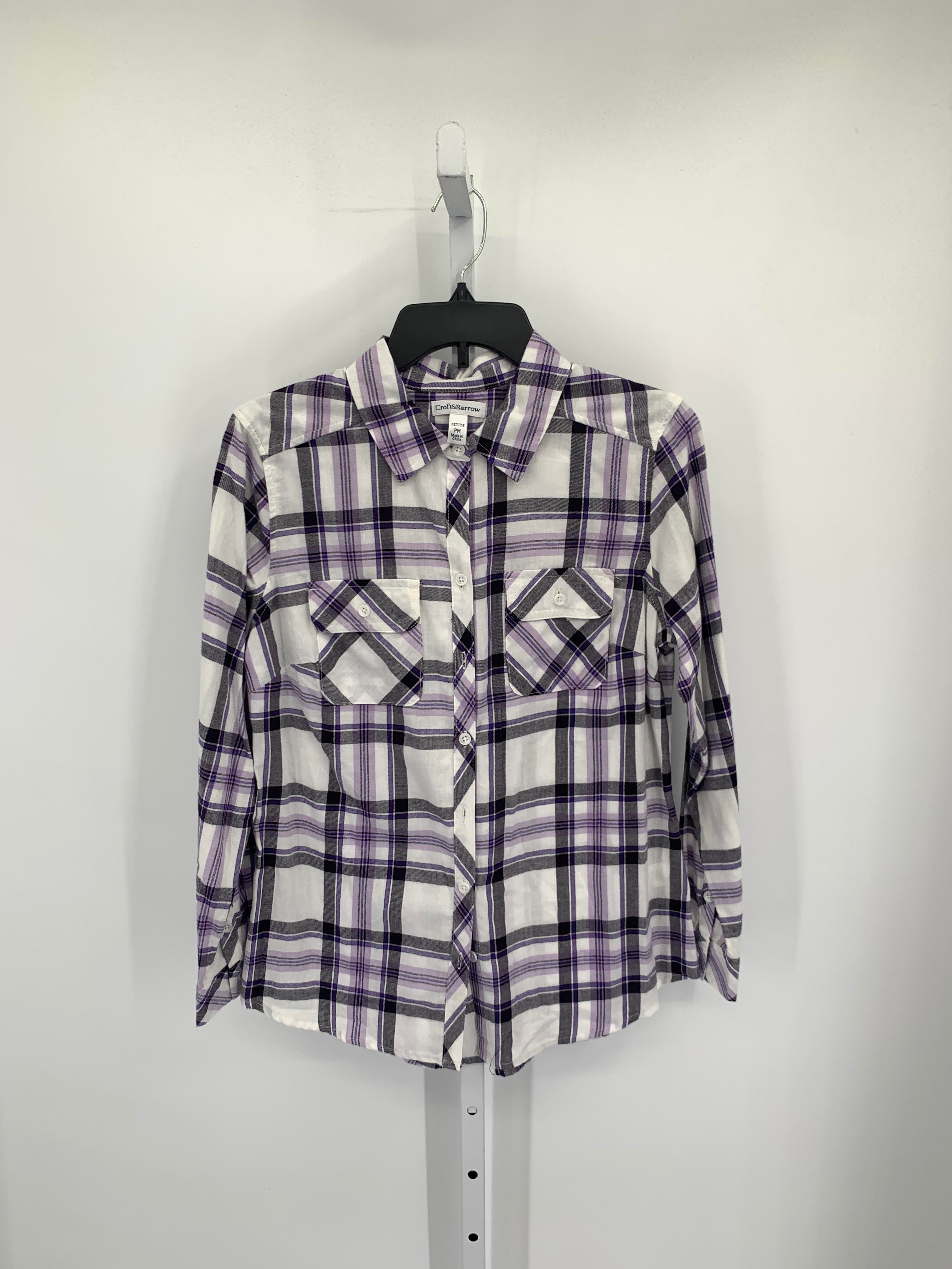 Croft & Barrow Size Medium Petite Petite Long Sleeve Shirt