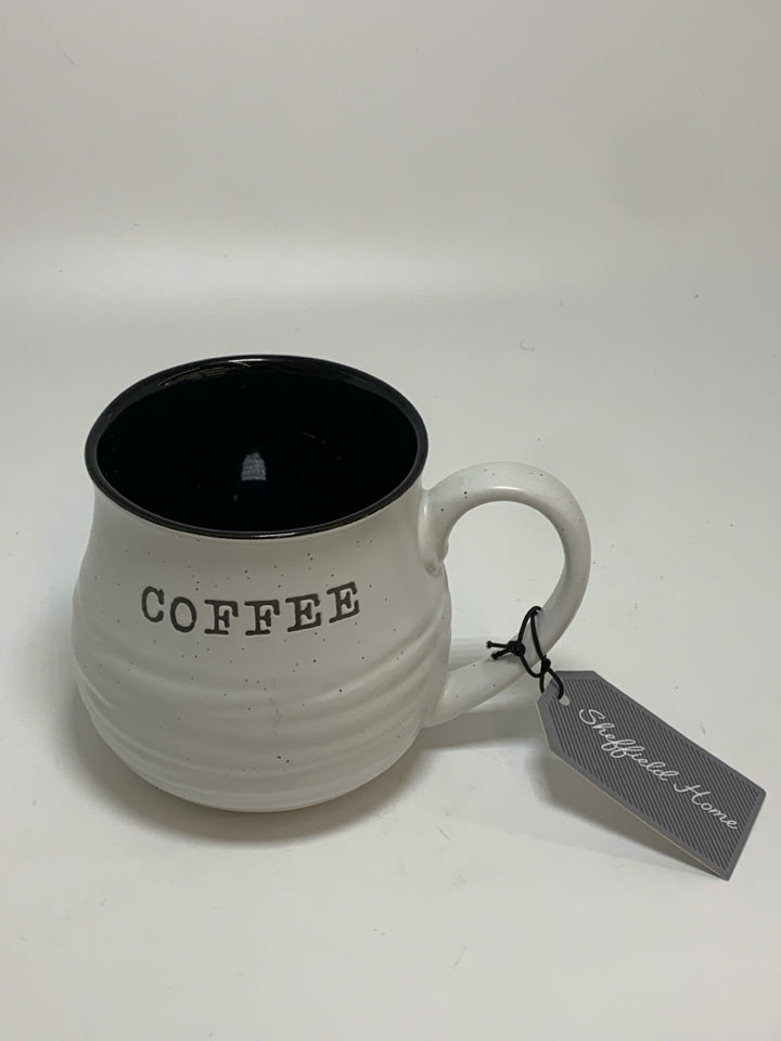 NWT SHEFFIELD HOME B&W SPECKLED COFFEE MUG.
