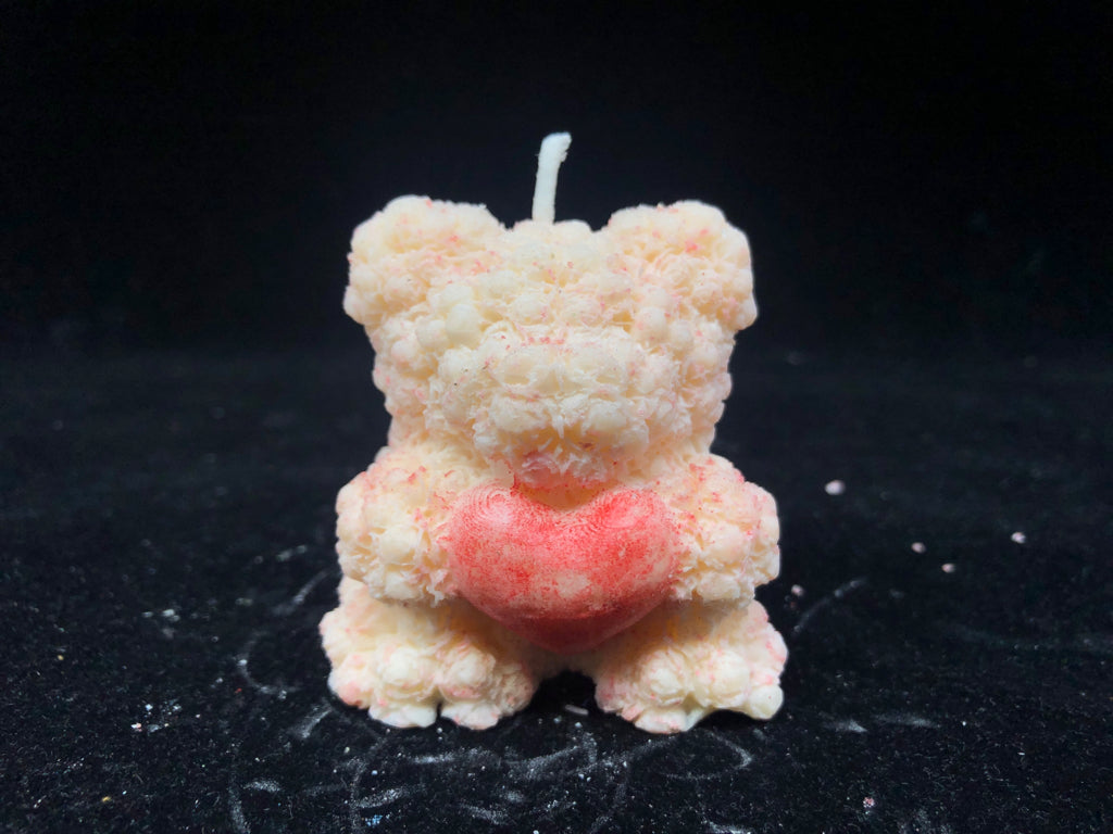 HANDMADE SOY WAX TEDDY BEAR CANDLE.