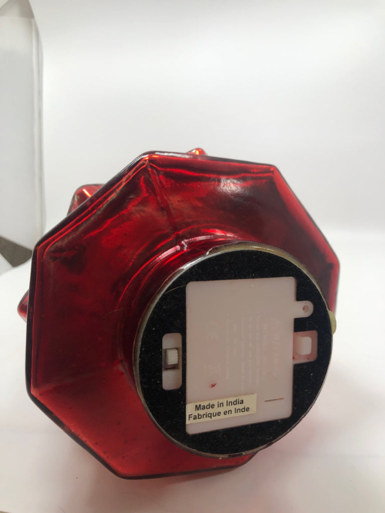 RED MERCURY GLASS LIGHT UP TREE.