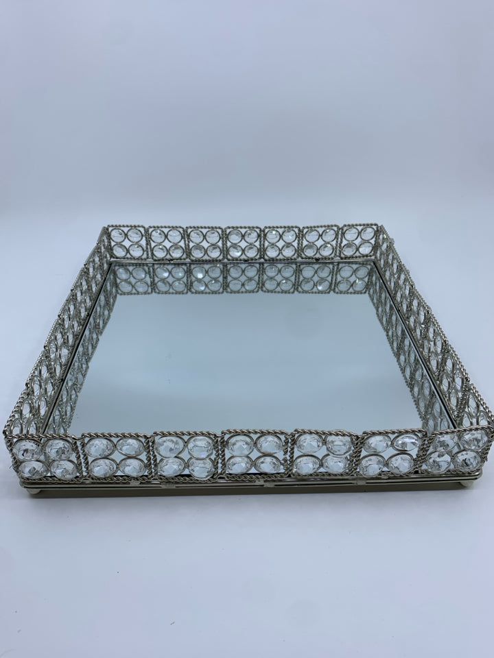 RECTANGLE JEWELED TRAY.