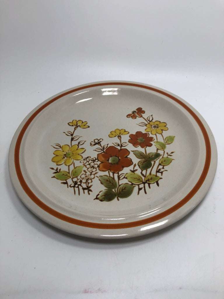 VTG FLOWER SONG STONEWARE PLATTER.